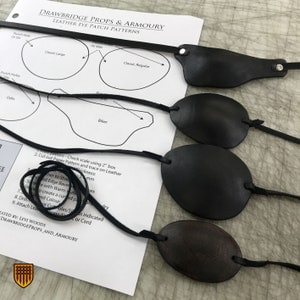Patrón de parche de ojo de cuero **Planes PDF digitales de bricolaje** Accesorios para disfraces de Halloween o cosplay