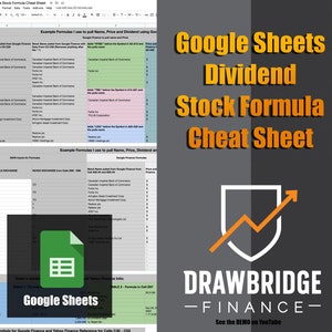 Google Sheets Dividend Stock Formula Spreadsheet (Cheat Sheet)