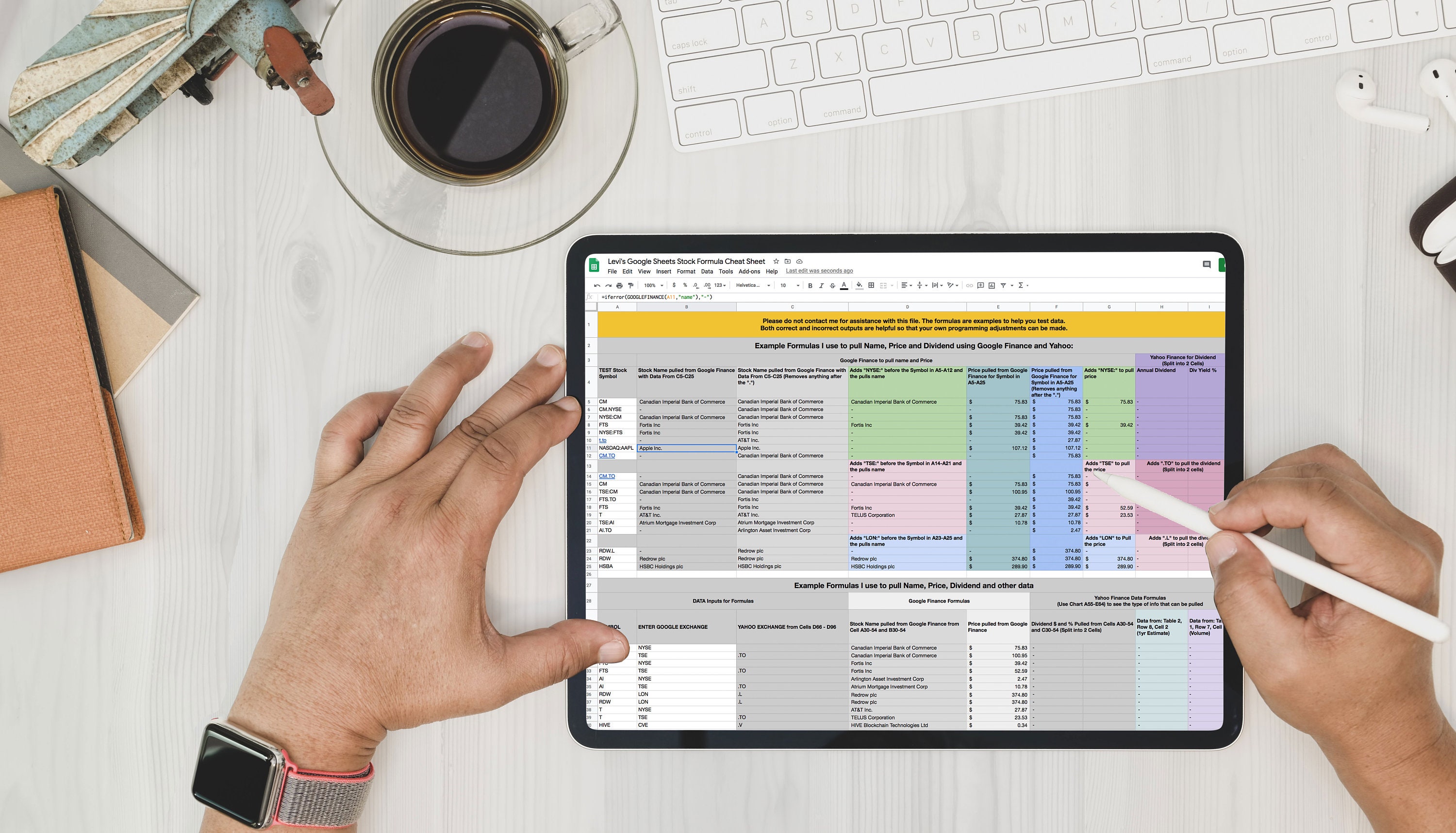 Google Sheets Dividend Stock Formula Spreadsheet cheat Sheet Etsy
