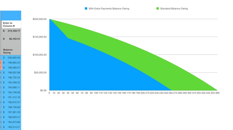 Mortgage Amortization Chart With Custom Monthly Payments - Etsy