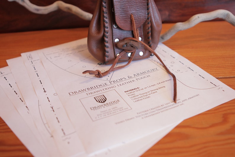 leather drawstring pouch pattern