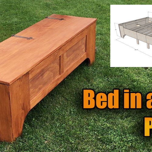 Folding Bed in a Box Plans Woodworking Project Etsy