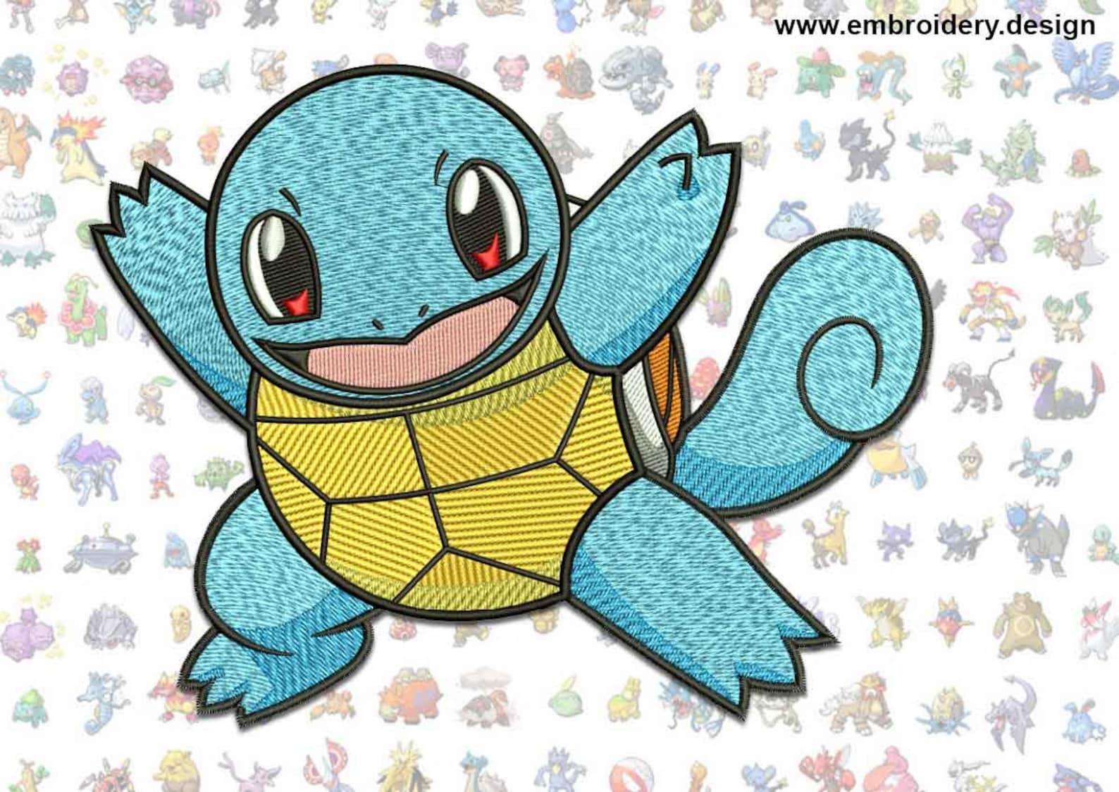 Squirtle pokemon embroidery design downloadable 2 sizes Etsy