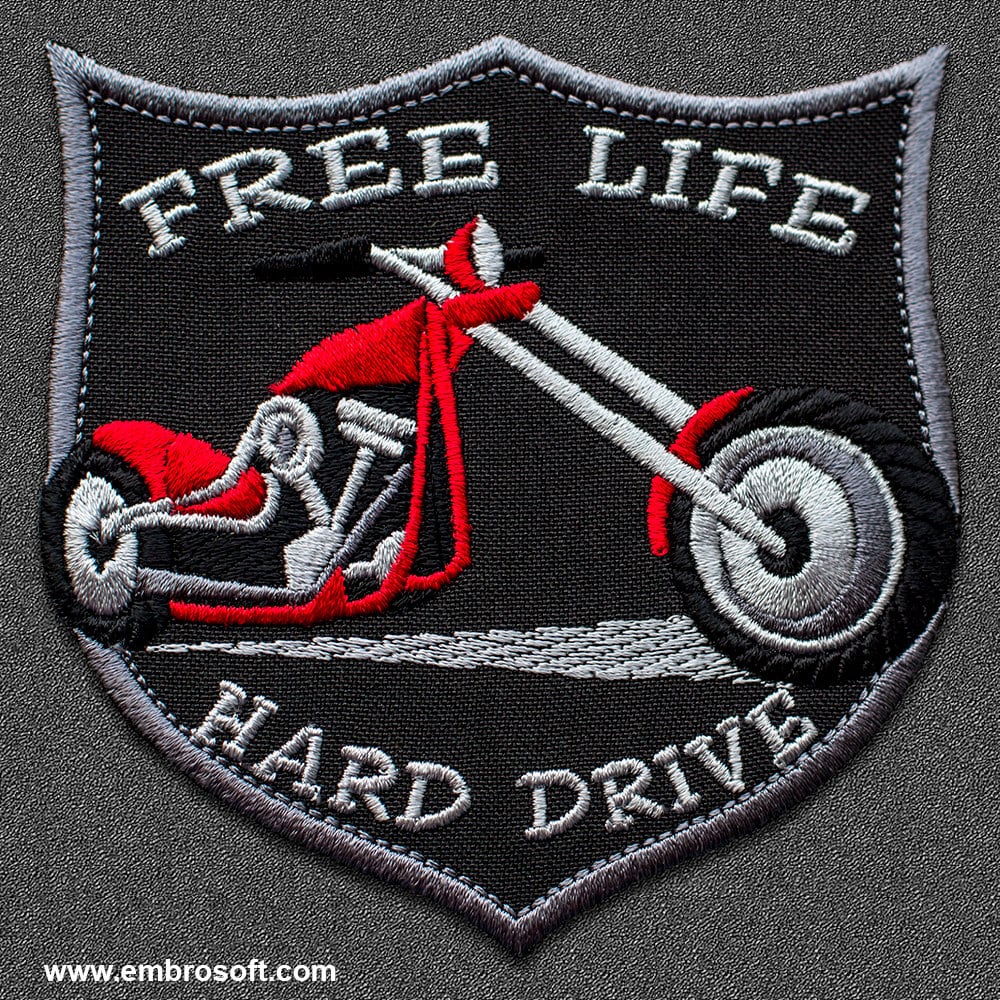 Biker patch Red Bike IRON ON Etsy