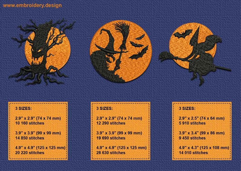 Spooky halloween embroidery designs pack of 10 downloadable  etsy Spooky halloween embroidery designs pack of 10 downloadable  etsy