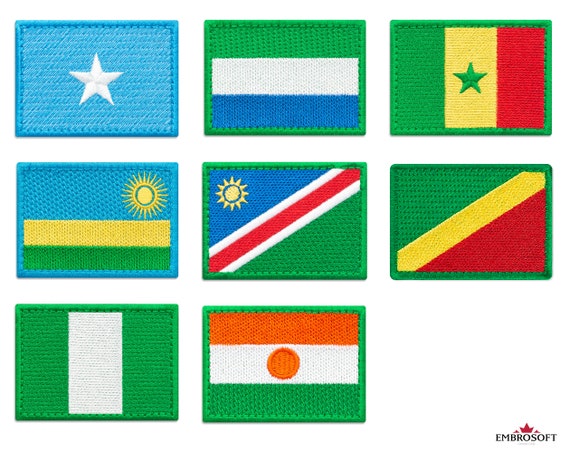 Small South Africa Flag Iron On Patch 2.5 x 1.5 inch Free Shipping