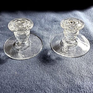 PR AMERlCAN Pattern INDlVIDUAL CANDLE  HOLDERS, VlNTAGE, 3 inches tall, Single Light Candle Holders, Made by Fostoria Glass Co. Lead Crystal