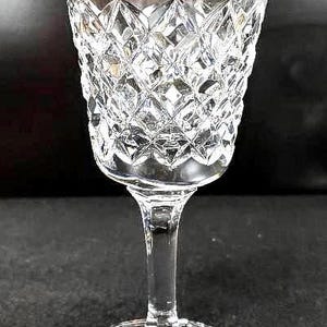 GORHAM Crystal Goblet, Vintage, GLEN MlST Pattern, 6 in tall,  EX Cond, 5 oz, Blown Glass with a Cut Criss-Cross Design circa 1980&#39;s.