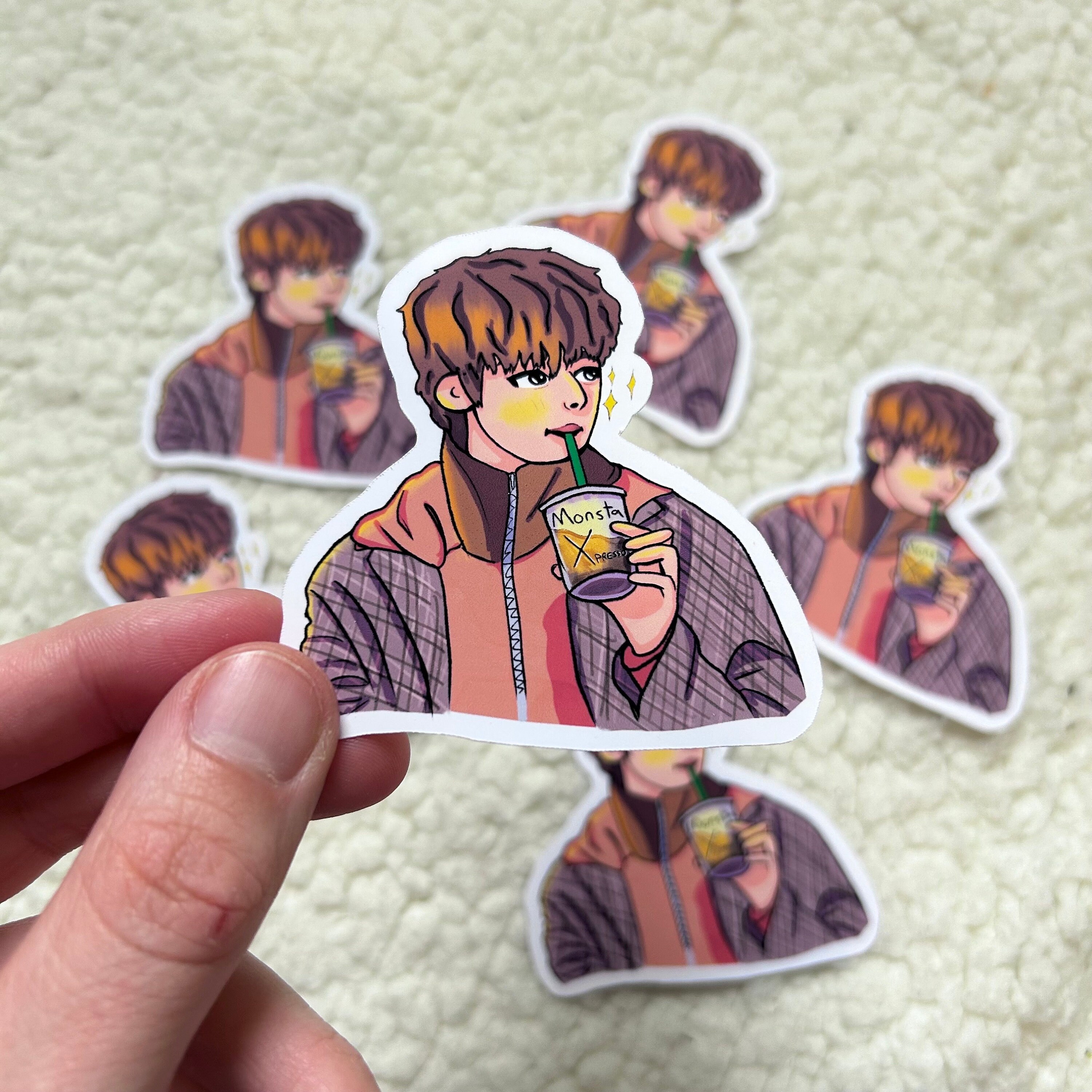 MONSTAX HYUNGWON MEME Sticker~Coffee meme vinyl sticker