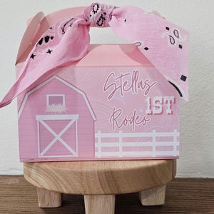 Party treat boxes my first rodeo  party 2nd rodeo favor boxes personalized custom birthday party boxes for table setting cowgirl party