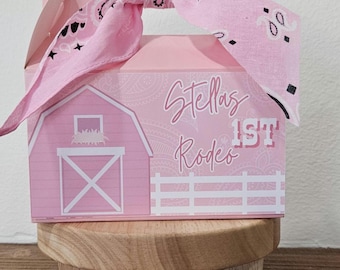 Scatole per dolcetti per feste, la mia prima festa da rodeo, scatole per bomboniere per la seconda festa da rodeo, scatole personalizzate per feste di compleanno, per apparecchiare la tavola, festa da cowgirl