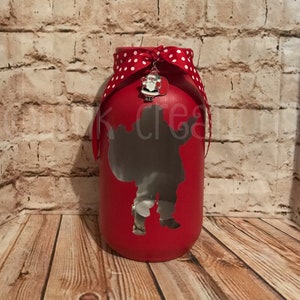 Santa Claus Painted Mason Jar Tea Light Candle Holder, mason jar, tea light candle, candle, Santa Claus, Christmas decoration, Santa