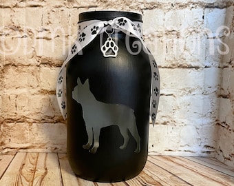 Boston Terrier Mason Jar Tea Light Candle Holder, Boston terrier, dog, mason jar, painted mason jar, tea light candle holder, birthday gift