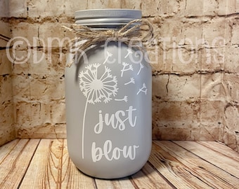 Mason jar tissue holder, painted mason jar, tissue holder, mason jar, mason jar tissue holder, hostess gift, tissue dispenser, just blow