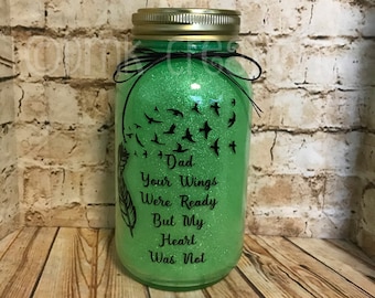Memorial Glitter Mason Jar Light, night light, memory jar, memorial jar, glitter mason jar, mason jar, remembrance gift, sympathy gift