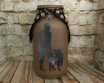 K9 Officer Painted Mason Jar Tea Light Candle Holder, K9, K9 handler, painted mason jar, K9 deputy, K9 police, K9 officer, K9 dog, candle