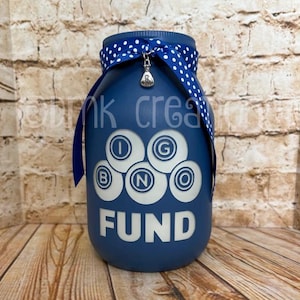 Bingo Fund Painted Mason Jar, Bingo jar, bank, piggy bank, painted mason jar, mason jar, mason jar bank, money jar. savings jar, bingo