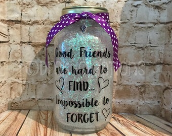 Good Friends Glitter Mason Jar  Light, mason jar, friends, night light, friend gift, glitter, friendship, glitter mason jar, good friend