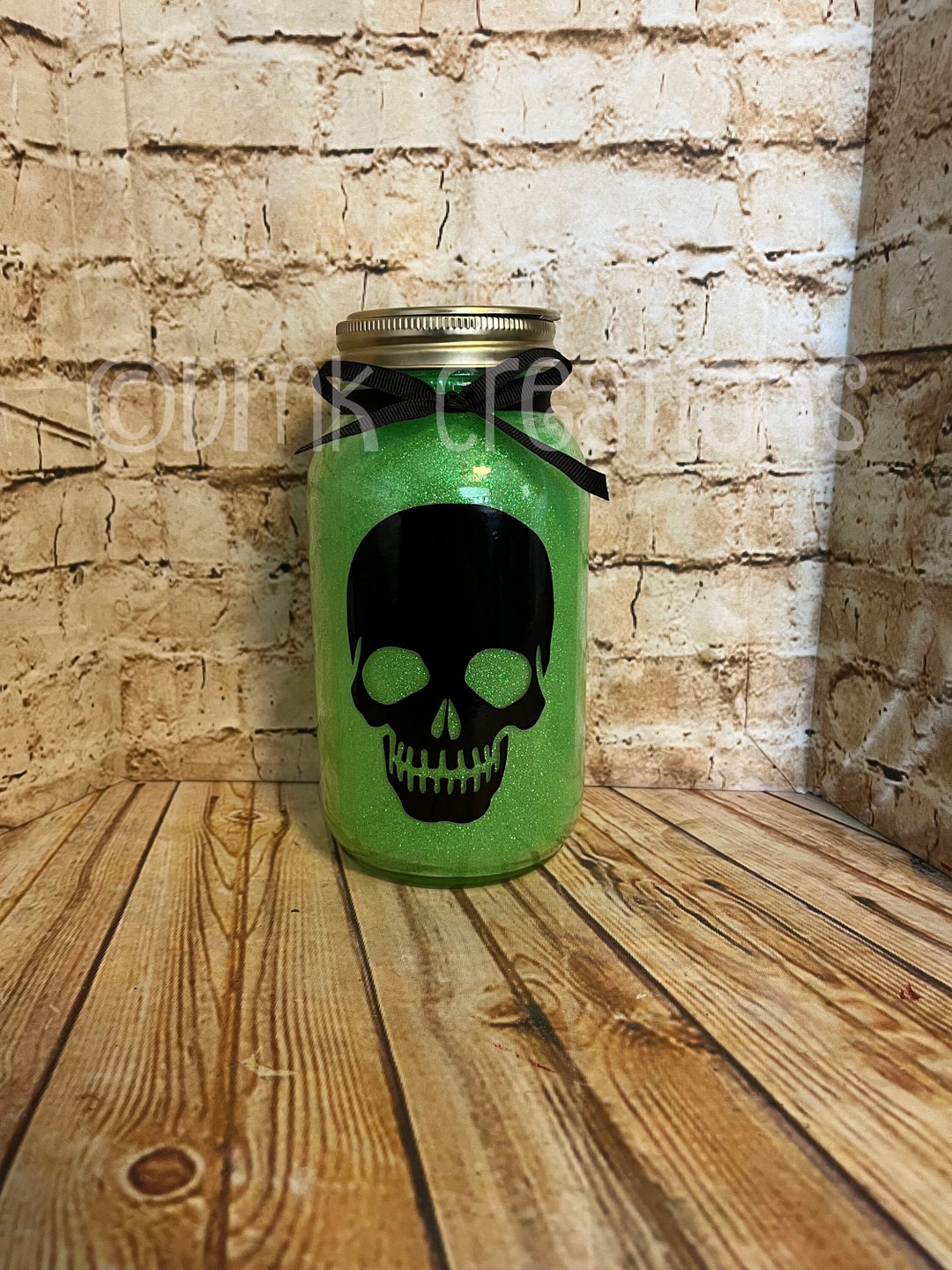 Skull Lighted Glitter Mason Jar Skull Mason Jar Lighted Etsy