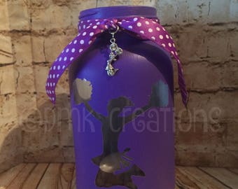 Cheerleader  Painted Mason Jar Tea Light Candle Holder, painted mason jar, mason jar, cheerleader, tea light candle holder, birthday gift