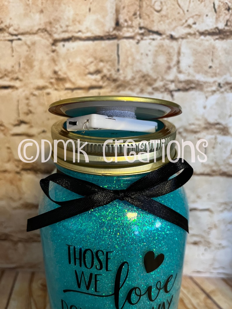 Memorial Glitter Mason Jar Light Night Light Memory Jar | Etsy