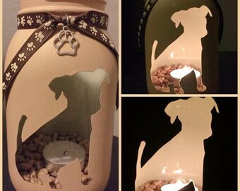 Jack Russell Painted Mason Jar Tea Light Candle Holder, jack russell, dog, mason jar, painted mason jar, tea light candle holder, gift