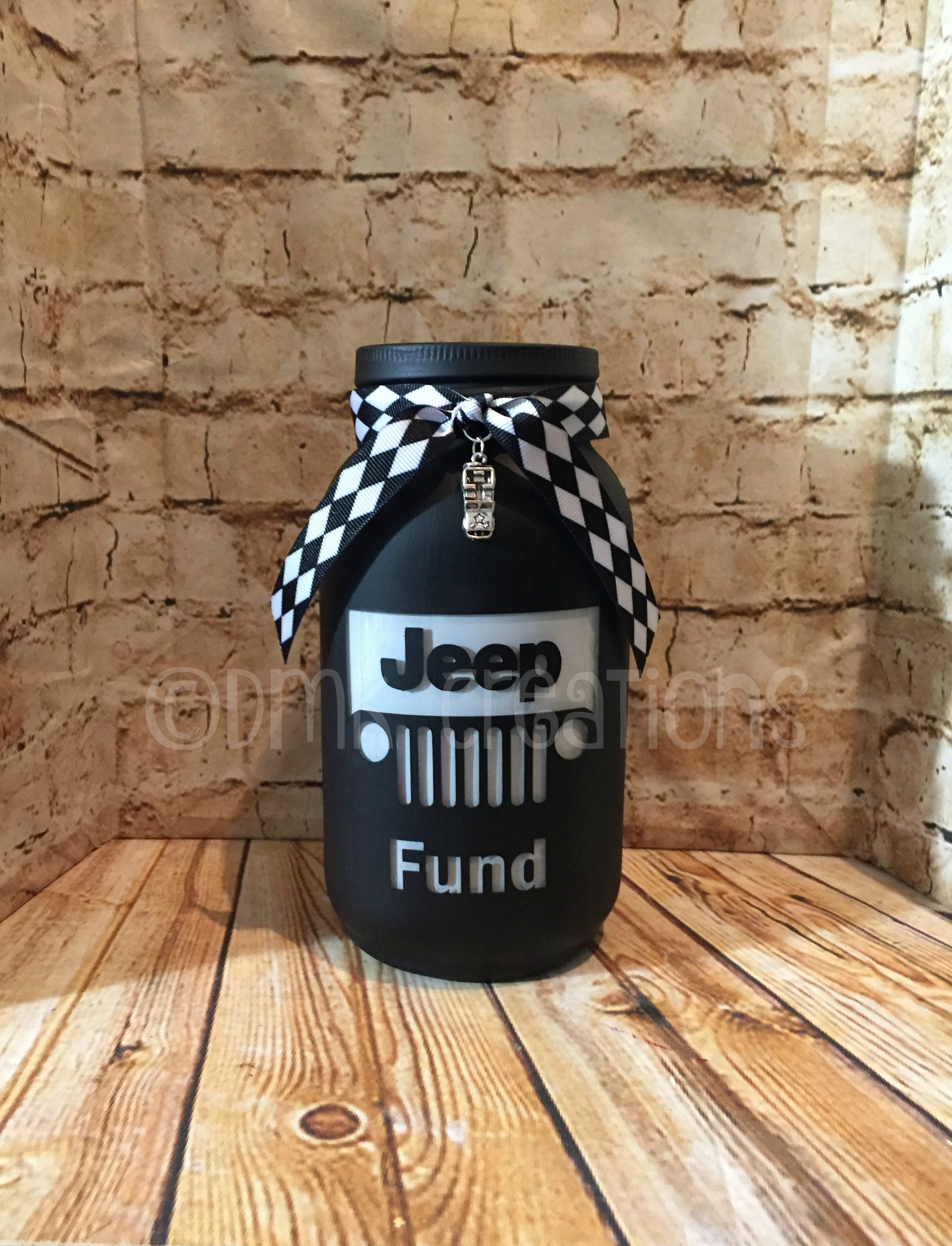 Jeep Fund Painted Mason Jar Bank jeep grill jeep jeep fund Etsy