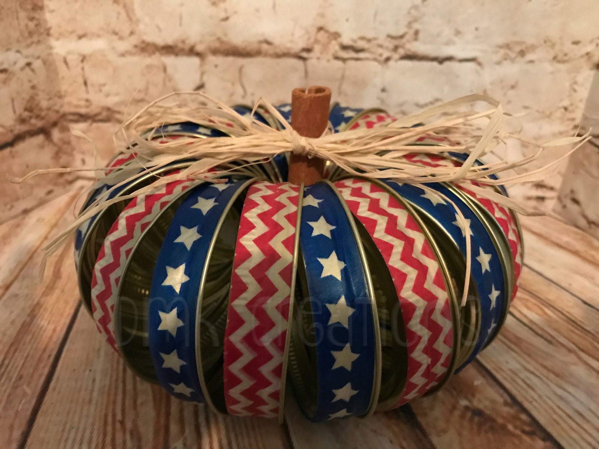 Mason Jar Lid Patriotic Pumpkin, Apple, Pumpkin, Mason Jar Lids, Patriotic Centerpiece, Lid Fourth Of July Decoration