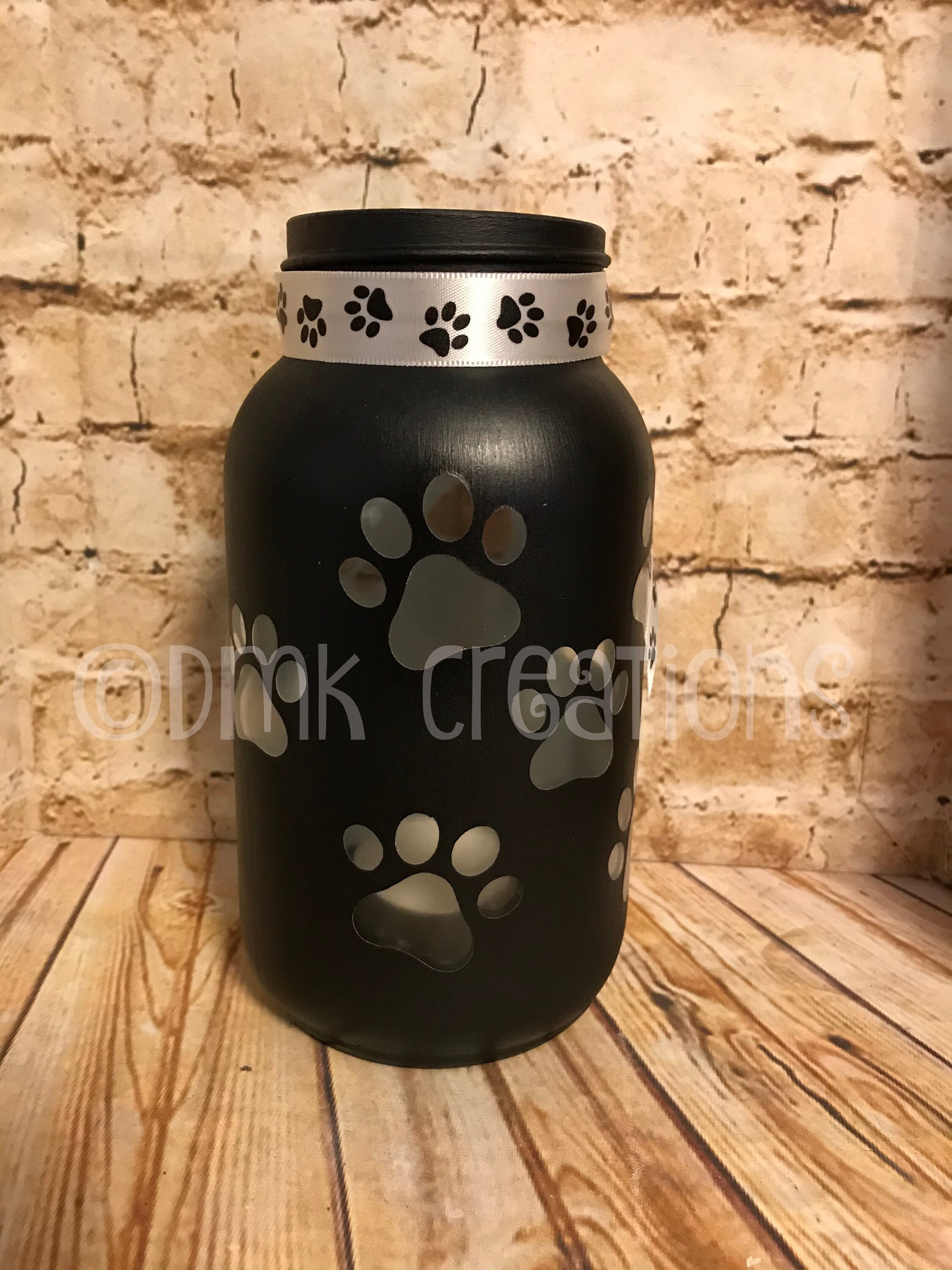 Paw Prints Painted Mason Jar Tea Light Candle Holder Painted Etsy