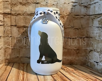 Labrador Retriever  Mason Jar Tea Light Candle Holder, lab, dog, tea light, painted mason jar, Labrador Retriever, tea light candle holder