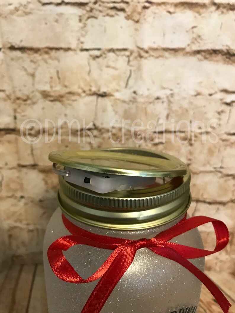 Memorial Glitter Mason Jar Light, Night Light, Memory Jar, Memorial Jar ...