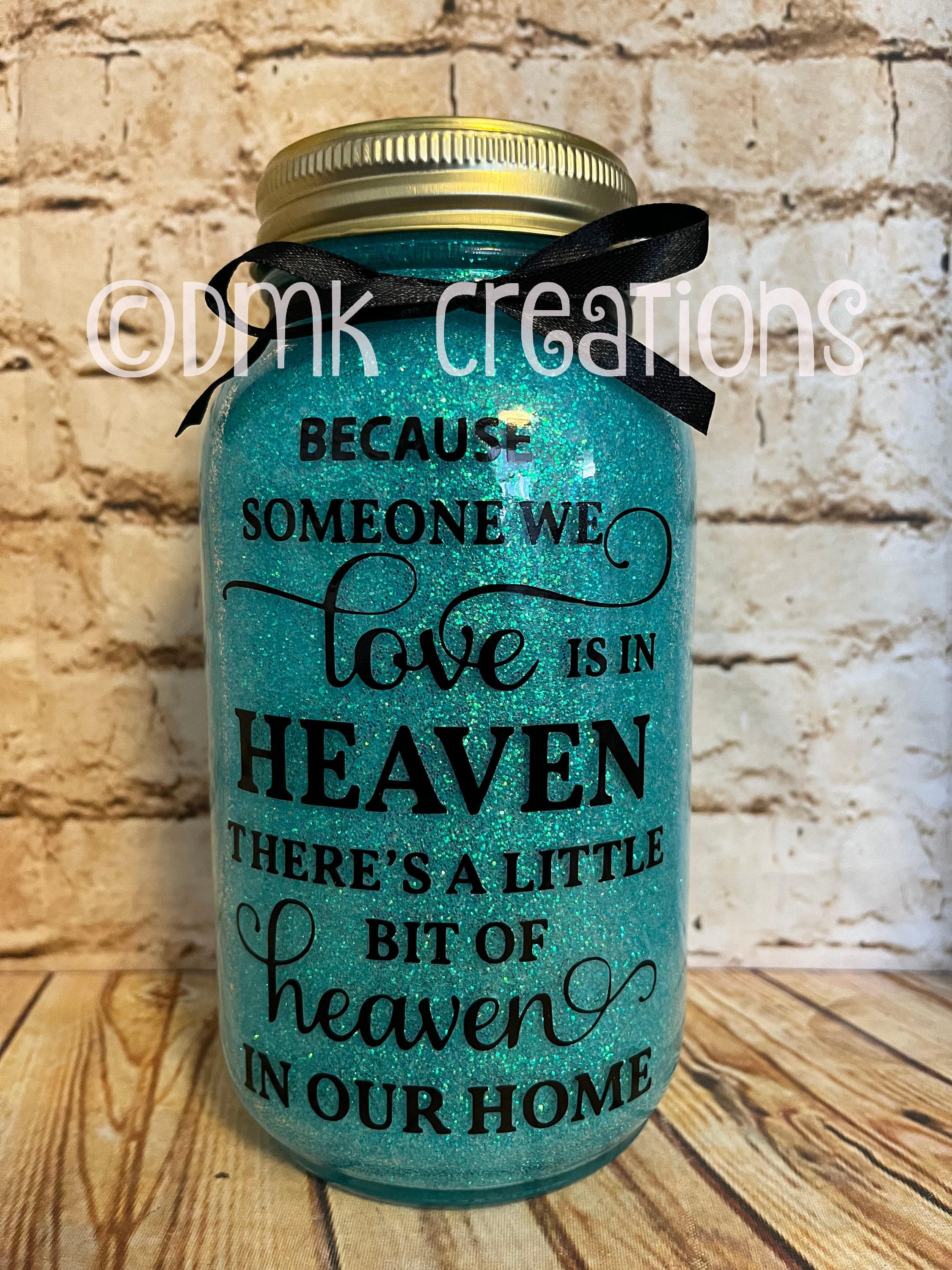 Memorial Glitter Mason Jar Light, Night Light, Memory Jar, Memorial Jar ...