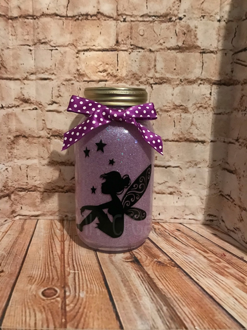 Fairy Lighted Glittered Mason Jar Fairy Pixie Mason Jar Etsy