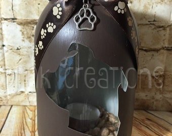 Pit Bull Head Painted Mason Jar Tea Light Candle Holder, Pit Bull, dog, tea light candle holder, mason jar, painted mason jar, pitbull