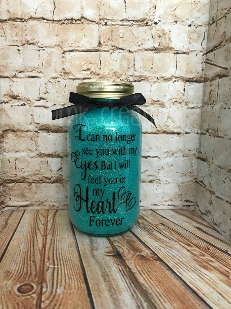 Memorial Glitter Mason Jar Light, Night Light, Memory Jar, Memorial Jar ...