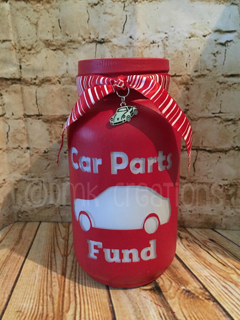 Car Parts Fund Painted Mason Jar Bank car parts fund car Etsy