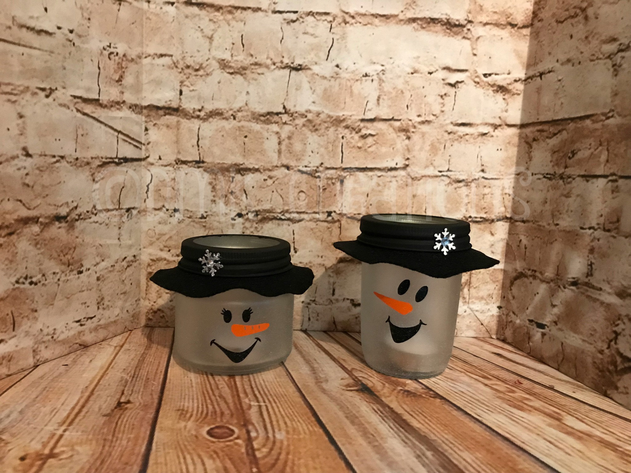 Mason Jar Snowman Set, Mason Jar Snowman, Snowmen, Christmas Decoration, Winter Decor, Painted Jar, Hostess Gift