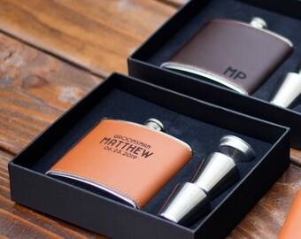 Groomsmen Gift - Leather Flask