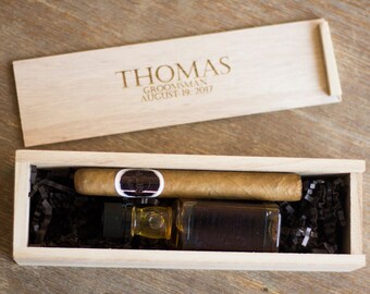 Personalized Groomsman Cigar Box – Engraved Bachelor Party Gift
