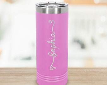 Flower Girl Wedding Gift - Personalized Tumbler With Straw, 22 oz Custom Engraved Stainless Steel Tumbler, Wedding Party, Bridesmaid Tumbler