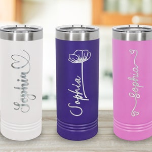 Personalized Gift - Insulated Stainless Steel Tumbler With Straw, 22 oz. Custom Engraved Name - Birthday, Anniversary, Graduation, Teacher