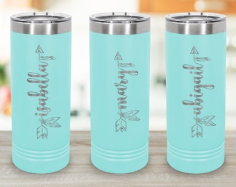 Bachelorette Party Favor - Personalized Tumbler With Straw, 22 oz. Custom Engraved Stainless Steel Tumbler, Flower Girl, Bridesmaid Tumbler