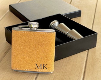 Personalized Cork Flask, Engraved Gift Box Set
