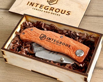 Handmade Personalized Wooden Gift Box, Laser Engraved Logo, Corporate Gift