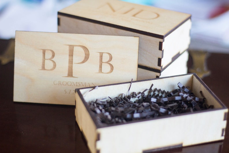 Custom wood gift box wooden set Laser cut with laser engraved personalized lid Set of 15 Hand Crafted Personalized Gift Boxes custom size