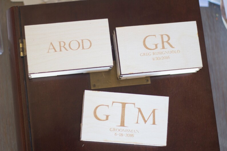 Custom wood gift box wooden set Laser cut with laser engraved personalized lid Set of 15 Hand Crafted Personalized Gift Boxes custom size
