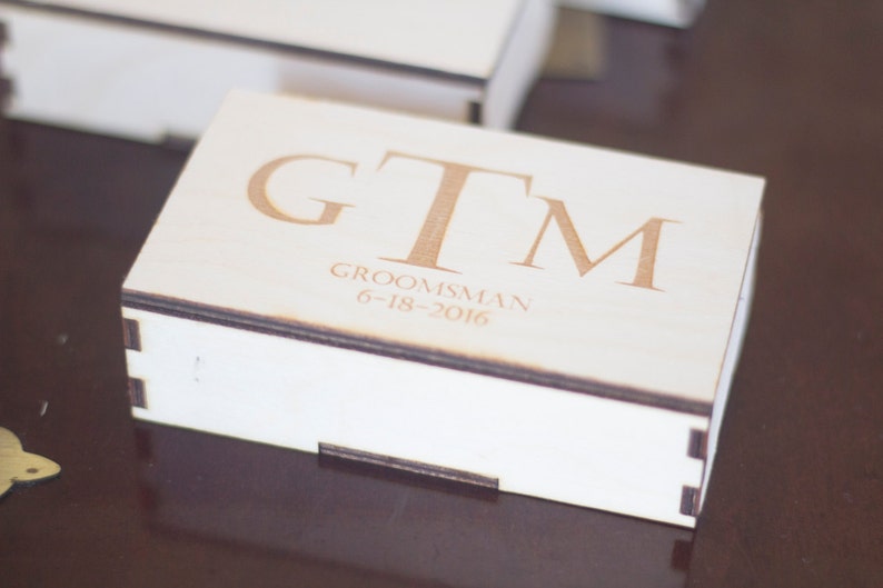 Set shops of 7 Hand Crafted Personalized Gift Box. Laser cut with laser engraved personalized lid. Custom wood gift box wooden set