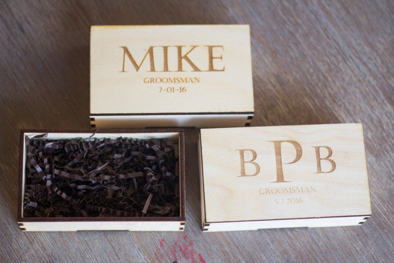 Custom wood gift box wooden set Laser cut with laser engraved personalized lid Set of 15 Hand Crafted Personalized Gift Boxes custom size