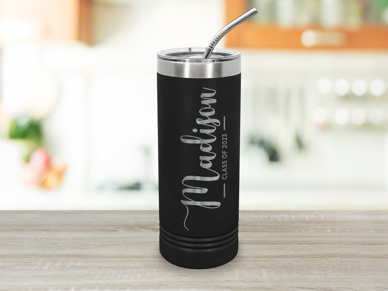 Class of 2023 Graduation Gift Insulated Stainless Steel Tumbler With Straw, 22 oz. Custom Engraved Name New Job, Office, Teacher image 6