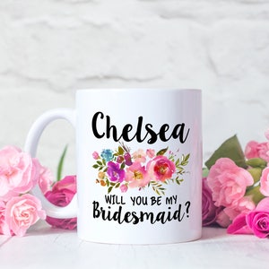 Bridesmaid Proposal Mug Gift, Personalized Bridesmaid Mug, Proposal, Will You Be My Bridesmaid? Personalized Bridesmaid Proposal Mug